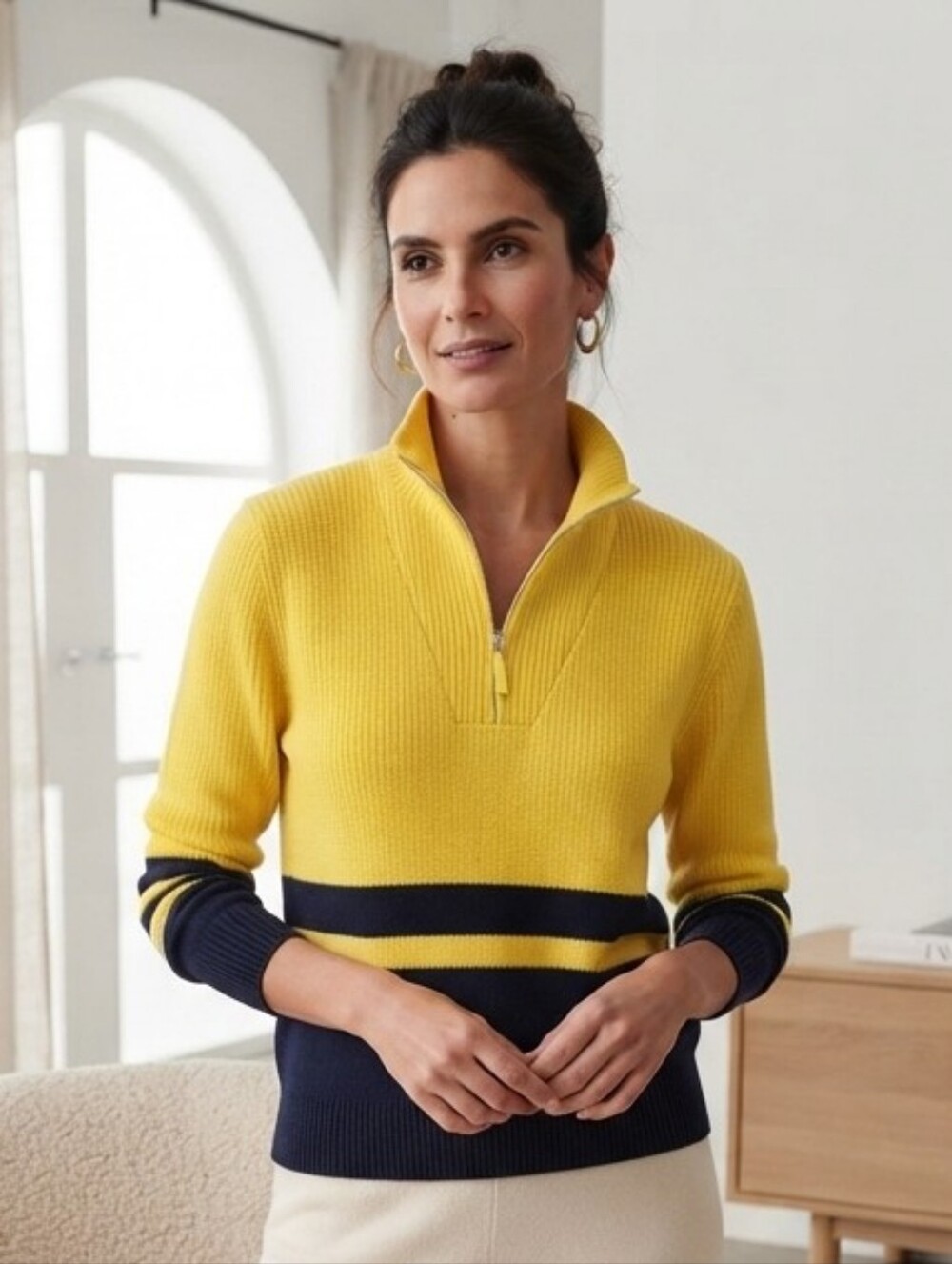 NWT Lauren Active Ralph Lauren M Soft Ribbed Knit Quarter-Zip Sweater Old Money